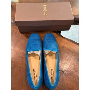 Jon Josef Women's Blue Leather Loafers Size 11M – Made in Spain – New in Box